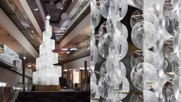東京表參道之丘「光之聖誕樹」亮相！建築師沖津雄司設計，高達 8.6 米、4 萬片鏡片編織而成