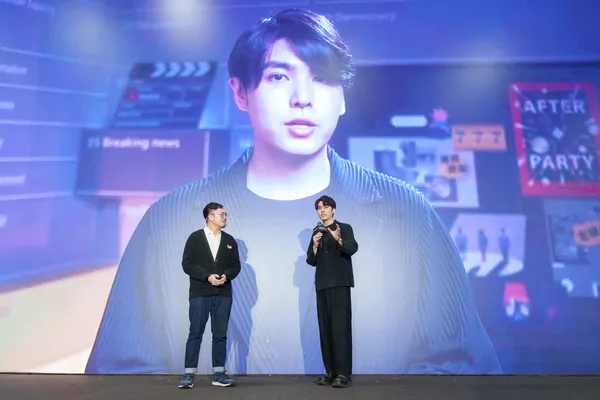 圖六科技日現場展示志祺七七的數位分身影片，展現 AI 跨平台內容生成上的巨大優勢。圖為科科科技創新產