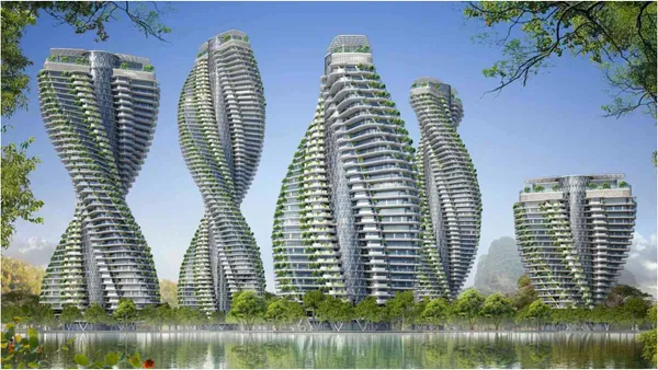 陶朱隱園擴大版！中國揚州「城市樹」建築計劃：24 座 DNA 螺旋體高樓，樹立都市綠化新標竿