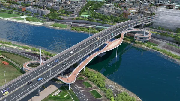 臺北「民權大橋」增設人行景觀橋！優美流線造型設計、觀看飛機起降新地標，預計 2026 完工