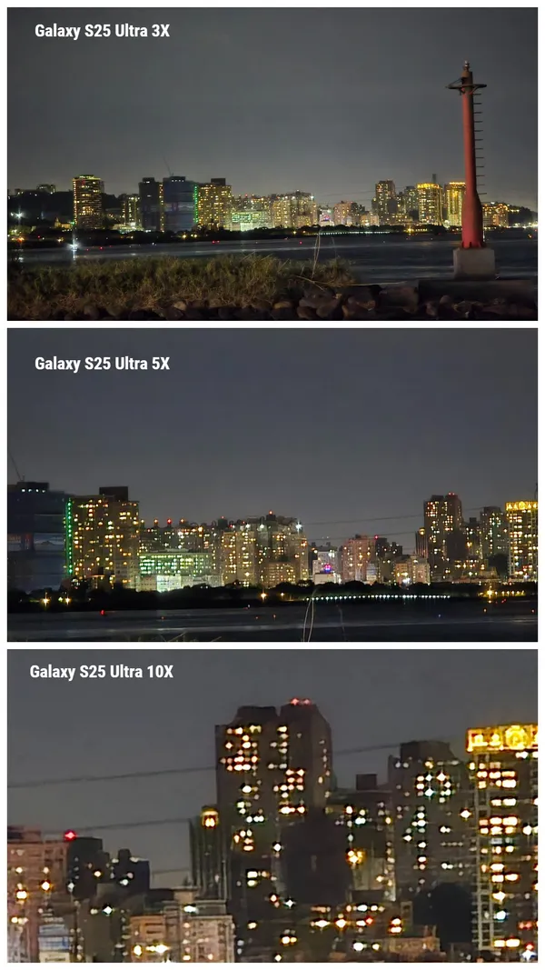 Galaxy S25 Ultra 夜間望遠