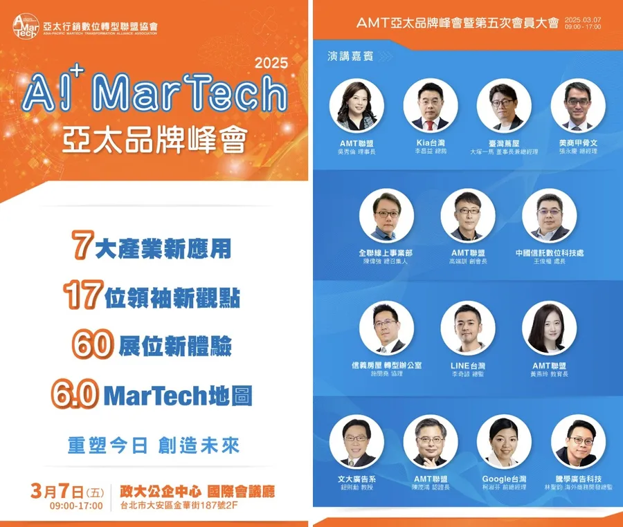 2025 AI+ MarTech亞太品牌峰會｜Google台灣前總經理、全聯、Kia等深入探討產業應用