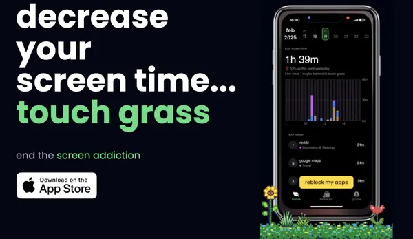 每天出門「摸草」才能滑手機？Touch Grass用AI辨識幫你戒除3C成癮 