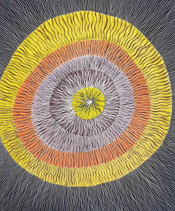 Kieren Karritpul, “Walipan 2”, 2024, acrylic on ca