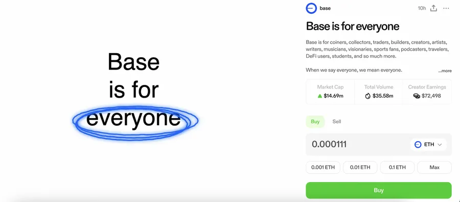 Base發迷因幣「Base is for everyone」，暴漲又暴跌99%，到底發生什麼事？