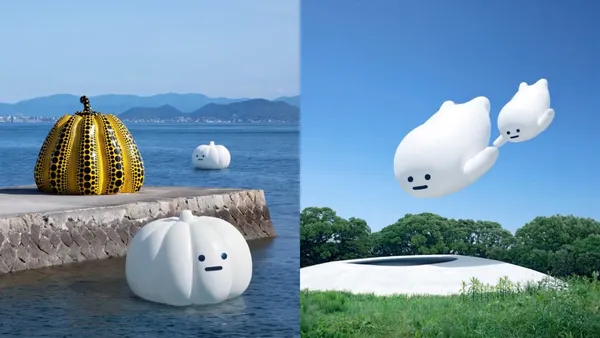 跟著 AH!Q 漂浮在瀨戶內藝術祭！將 AI 角色結合攝影，與豊島美術館、草間彌生黃南瓜共舞