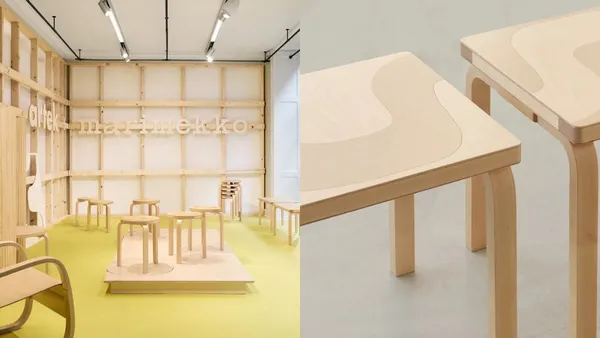 芬蘭設計品牌 Artek + Marimekko 聯名家具！將經典印花「嵌入」3 款原木桌椅，9/4 上市