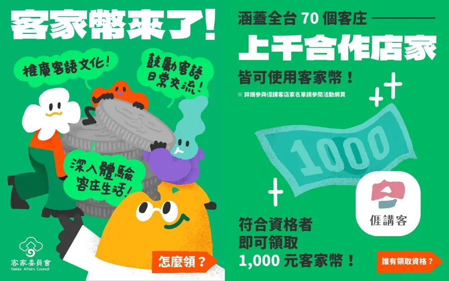 客家幣1000元免費領！誰有領取資格？客家幣合作店家有哪些？登記、抽籤日期一次看