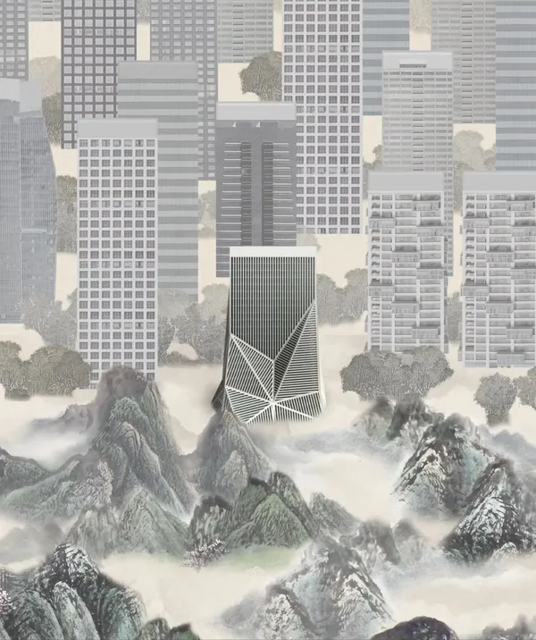 OMA 以白色陶瓷條紋打造 105 公尺摩天大樓