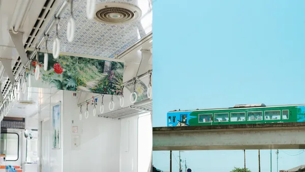 電車裡的莫內花園！日本 mitone design 打造列車版莫內之家，天花板藏進自宅磁磚等細節