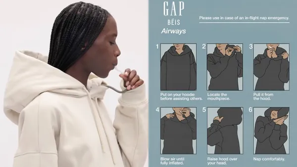 長途旅行必備！為補眠而生，Gap 推出自帶「充氣式頸枕」的聯名帽 T：2 大設計亮點