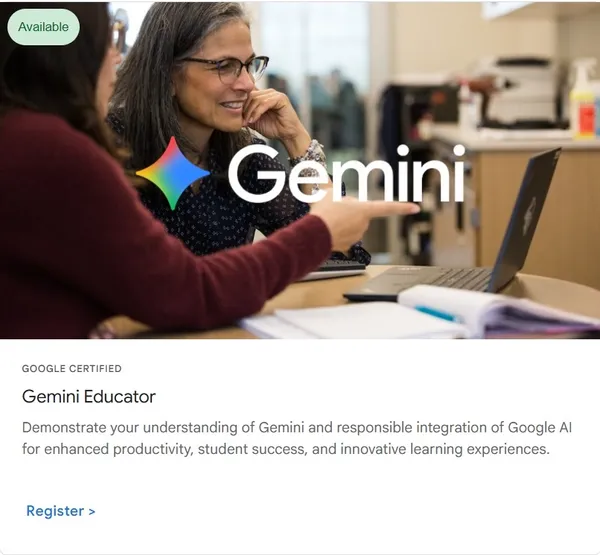 Google Gemini 認證教師證書 (Gemini Certification for Edu