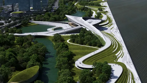 Snøhetta 打造杭州錢塘灣藝術館！雙波浪造型模仿錢塘江潮汐，融合河流與城市景觀