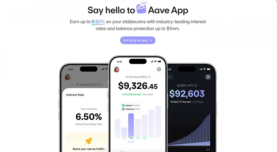 Aave推儲蓄收益App，每秒計息、超低門檻，挑戰低利傳統金融