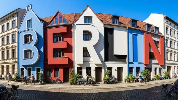 Google 圖六：將單詞 「BERLIN」 融入街區建築中，橫跨多棟建築物。.jpg