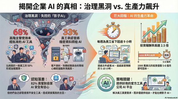  老闆高喊資安，自己卻帶頭「翻牆」！企業 AI 轉型的尷尬真相：68% 高管偷用外部工具