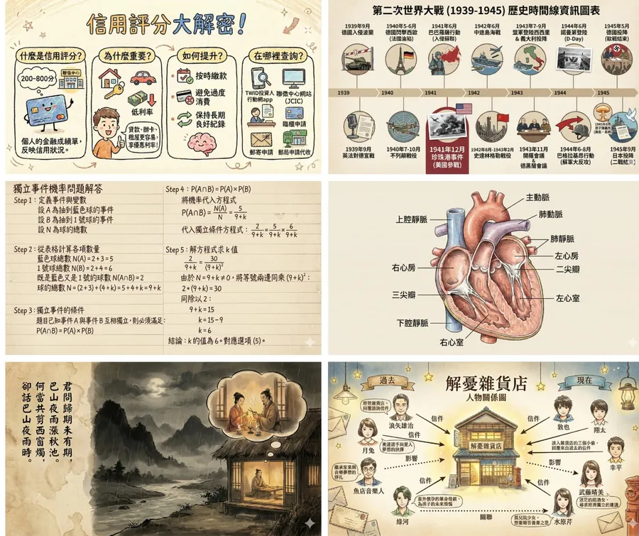 陪你唸書！9個Nano Banana Pro高效學習用法：視覺化複雜數學、生物概念，提示詞一次看