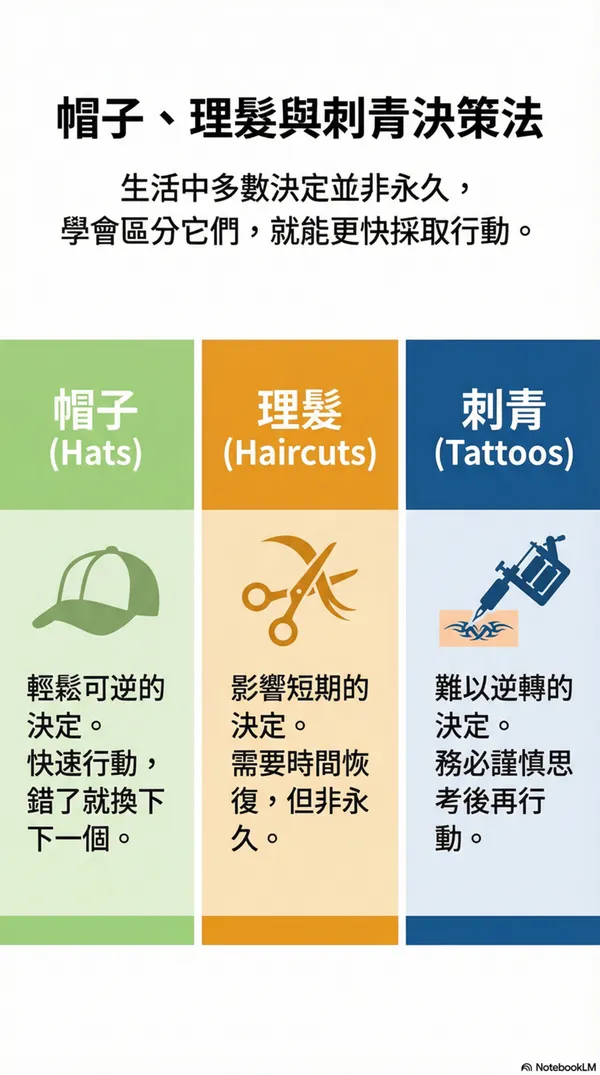 帽子、理髮與刺青」（Hats, Haircuts, and Tattoos）決策模型