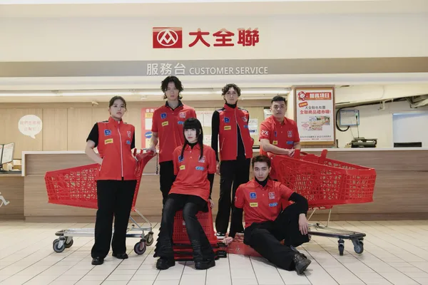 06.大全聯全新制服由服裝設計師周裕穎操刀設計，以LOGO色系「賽車紅」展現速度感與品牌識別度。.j