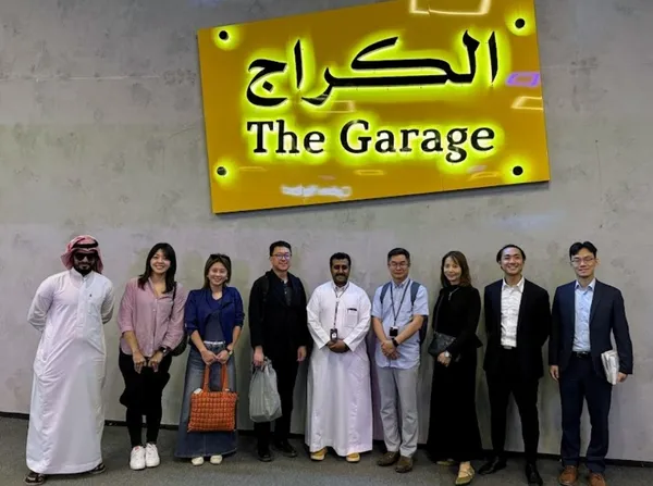 加速器安排安瑟樂威等新創企業參訪沙烏地阿拉伯利雅德官方新創平台The Garage。 圖／綠色科技加
