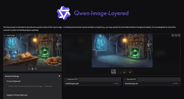 Demo介面：可將圖層分拆並下載