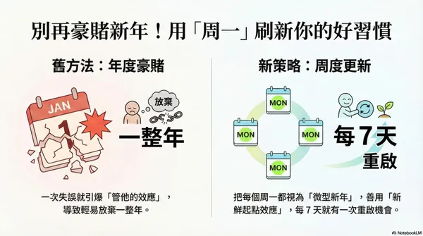 為什麼周一最適合戒宵夜？善用「時間地標」，隨時重啟你的願望清單
