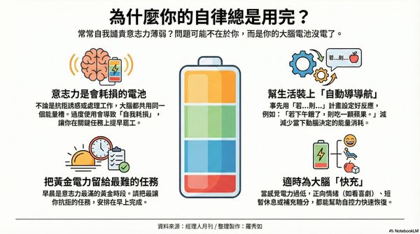  下班只想追劇、吃鹹酥雞？心理學家：3 招保護「能量存摺」，把意志力留給重要決定