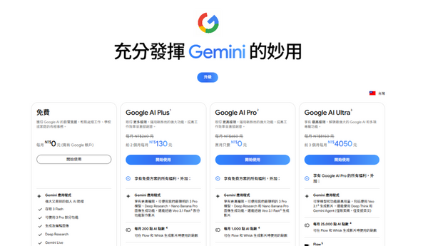  Gemini 是什麼？Google AI Plus 訂閱方案上線，每月 260 元！價格比較一次看