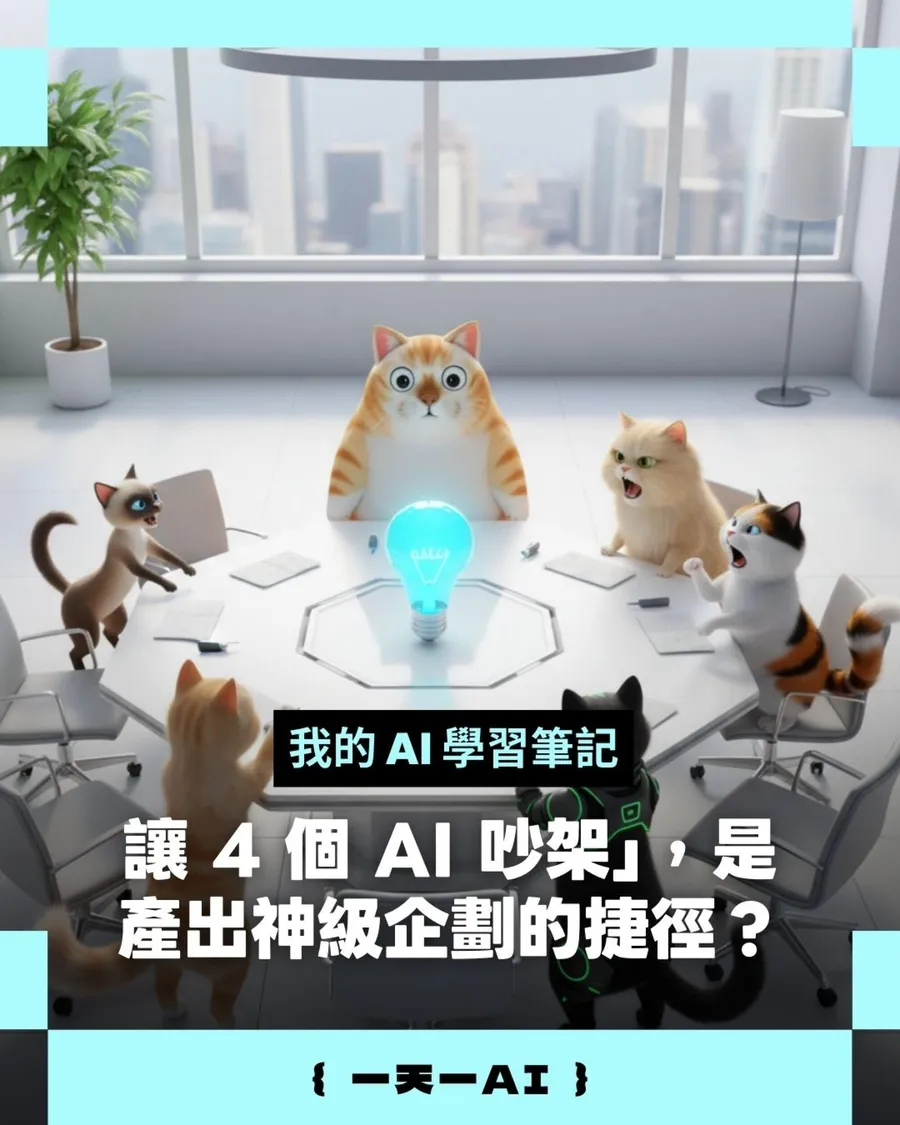 讓4個AI吵架，是產出「神級企劃」捷徑？這組提示詞快記下，行銷、產品開發都可用