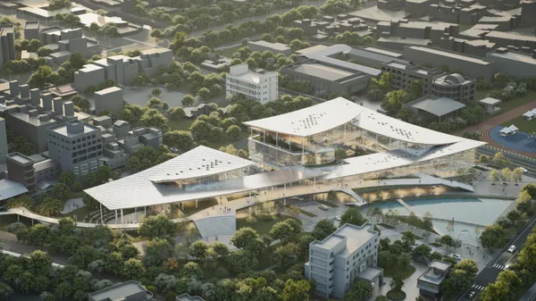 「嘉義市總圖」建築設計競圖出爐！鋼木共構回應「木都」，將林鐵折返、盤旋概念化為閱讀動線