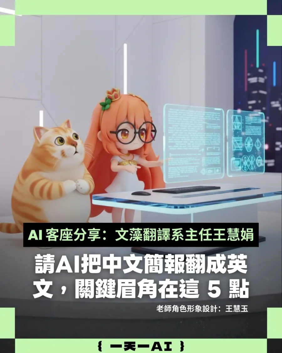 AI簡報中翻英，專業關鍵在這5點！外語翻譯系主任教你母語人士會注意的眉角