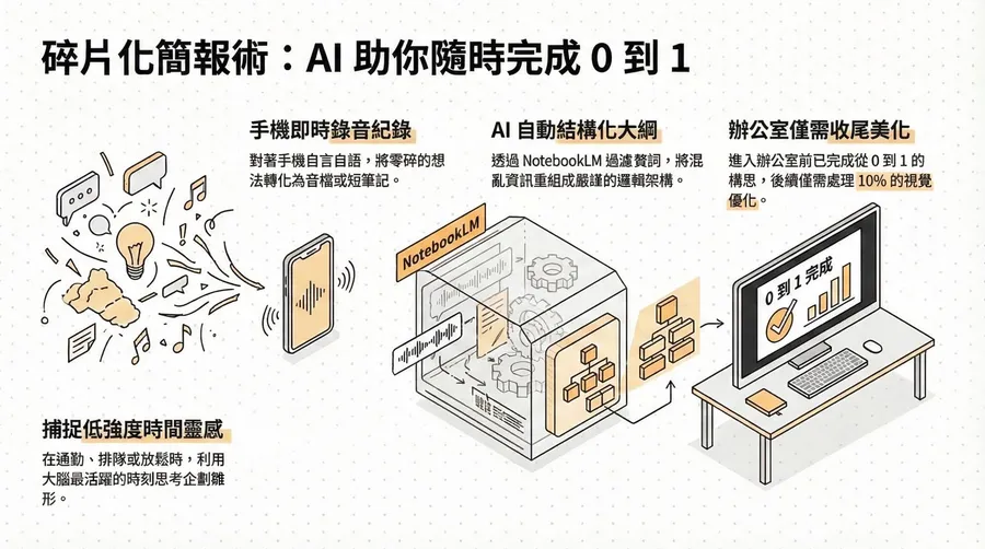 碎片化時間也能拿來做簡報？手機錄音+ NotebookLM，打造從 0 到 1 的 AI 工作流