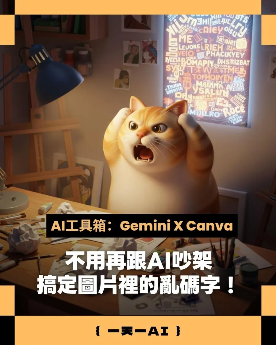 AI生圖錯字救星！用Canva就能改亂碼，這兩個功能也可幫你換色、補背景