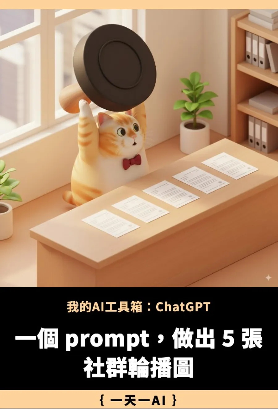 ChatGPT生圖實測！複製這段萬用提示詞，一次產出5張繁中IG輪播圖