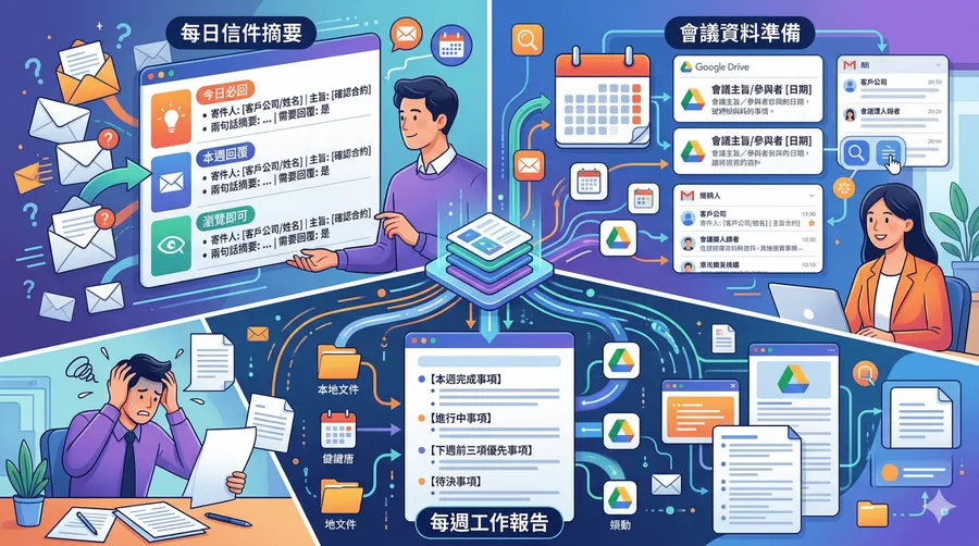 Claude Cowork 怎麼用？3 大自動化教學：摘要信件、整理會議資料與周報一次搞定