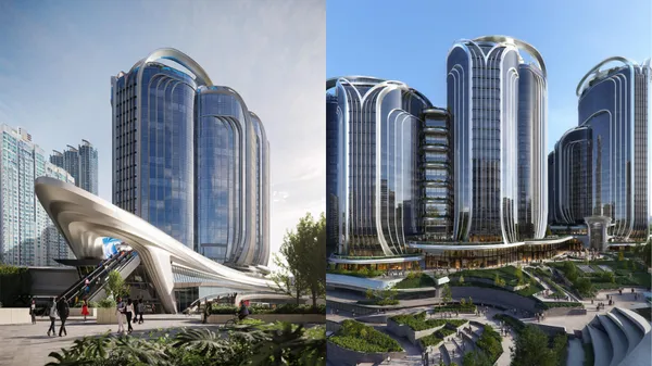 Zaha Hadid Architects 香港新作！「國際門廊中心」以花瓣造型、曲面外牆重塑九龍天際線