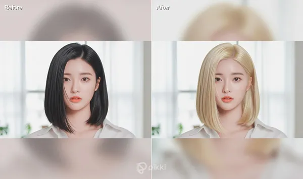 Pikki 髮型模擬功能示意