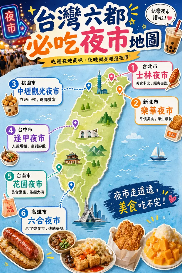 題目一：台灣夜市插畫