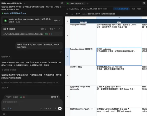 Codex 可以直接幫你修改檔案