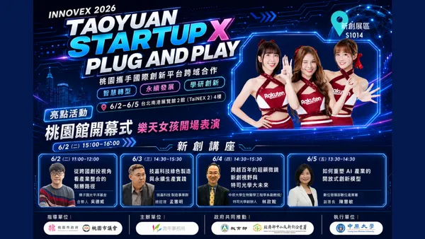 桃園市政府攜手國際加速器Plug and Play！InnoVEX 2026桃園館展現「永續、智慧、學研」產業新能量 