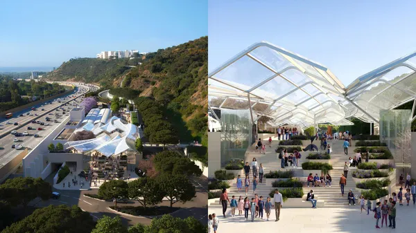 洛杉磯 Getty Center 30 年最大翻新！Frank Gehry 生前設計玻璃天篷、輕軌系統升級，預計 2028 開放