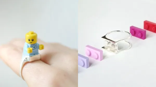 樂高鑲進戒指裡！法國品牌 hintlab《Playful & Precious》系列：可替換積木磚的珠寶戒指