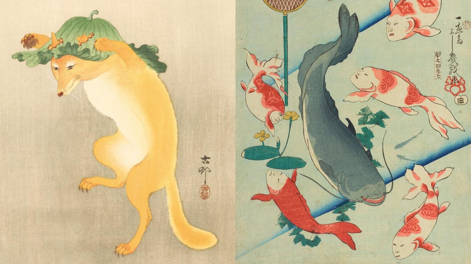 浮世繪裡的動物、妖怪集合中！東京太田美術館新展覽：貓咪澡堂、人面魚