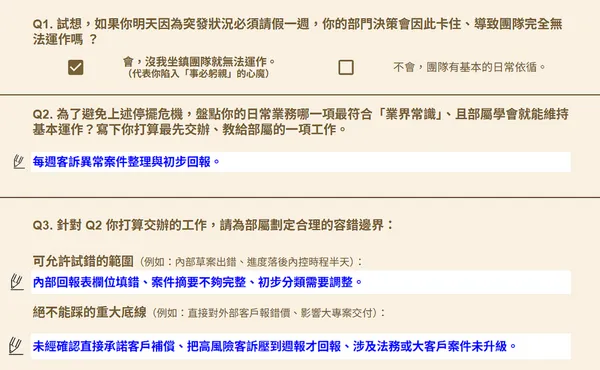 #1 明明交辦了部屬還一直問？2 張表揪出交辦盲點，把模糊任務變明確規則