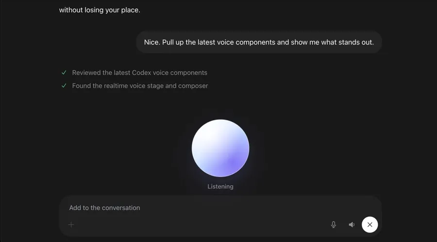 ChatGPT語音登上桌面版！「用講的」就能同時調度Codex多個AI代理任務