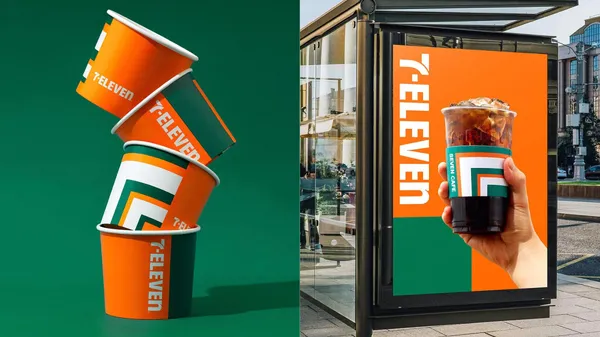 韓國 7-ELEVEN 全新視覺識別系統！設計團隊 MHTL 以數字「7」延伸設計，搭配經典橘綠色彩打造活潑形象