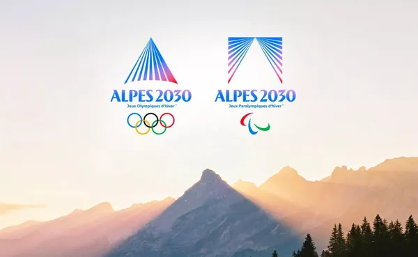 2030 阿爾卑斯冬奧會徽設計！ 以「光芒映照下的山峰」為靈感、融合光與冰色彩等 4 大設計亮點