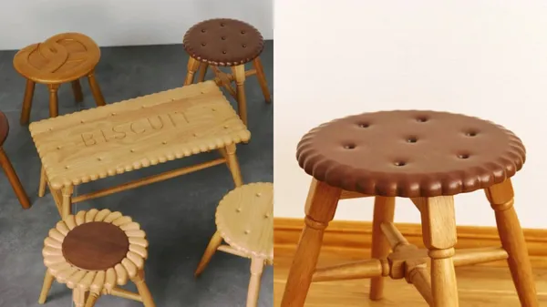 可以坐的餅乾！日本雜貨品牌 salut! 推新系列 gâteau，以木紋雕琢「美味的椅子」