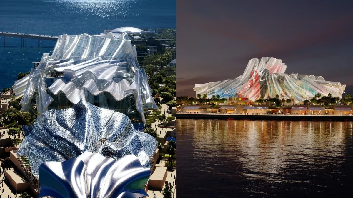 建築大師 Frank Gehry 遺作！阿布達比藝術之家 2030 年登場，通透曲線建築宛如漂浮海上布幕