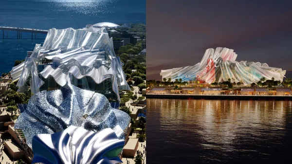 建築大師 Frank Gehry 遺作！阿布達比藝術之家 2030 年登場，通透曲線建築宛如漂浮海上布幕